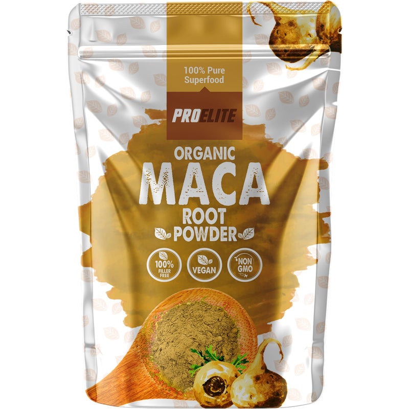 Organic Maca Root Powder 500g Supports Immunity | Premium Macaroot Superfood Super Greens Performance & Endurance Powder | Vegan Pure Peruvian Zero Additives Maca Powder by PROELITE
